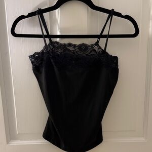 Motel Rocks Black Lace Detail Top